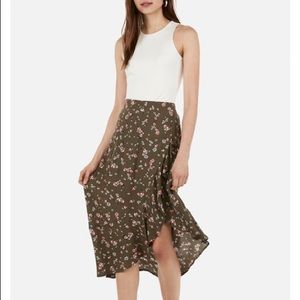 Asymmetrical Floral Skirt